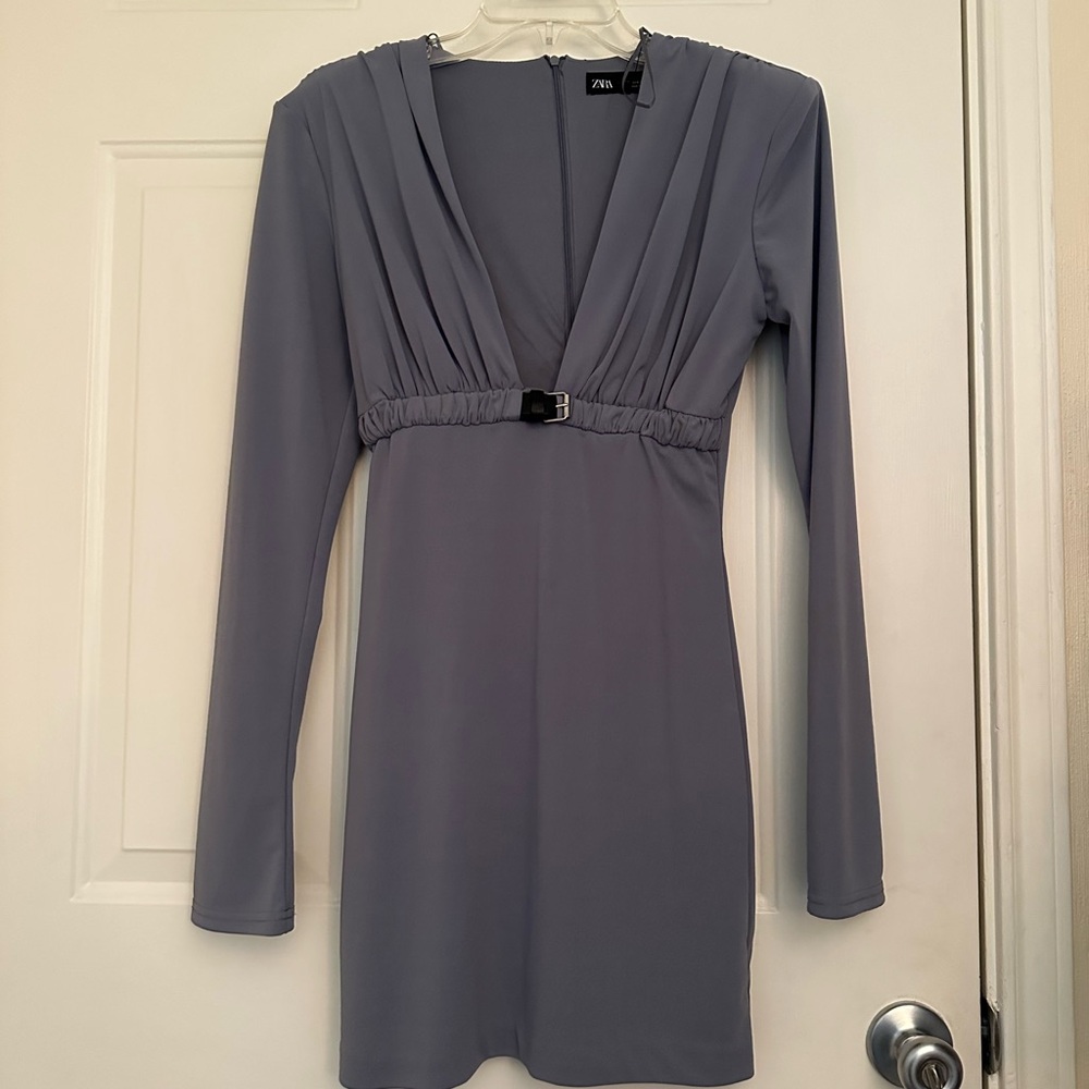 Zara Charcoal Long Sleeve Dress